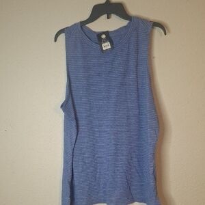 Blue Striped Sleeveless Top size XXL NWT
